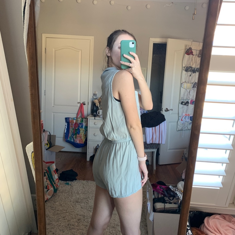 denim romper - Picture 3 of 4